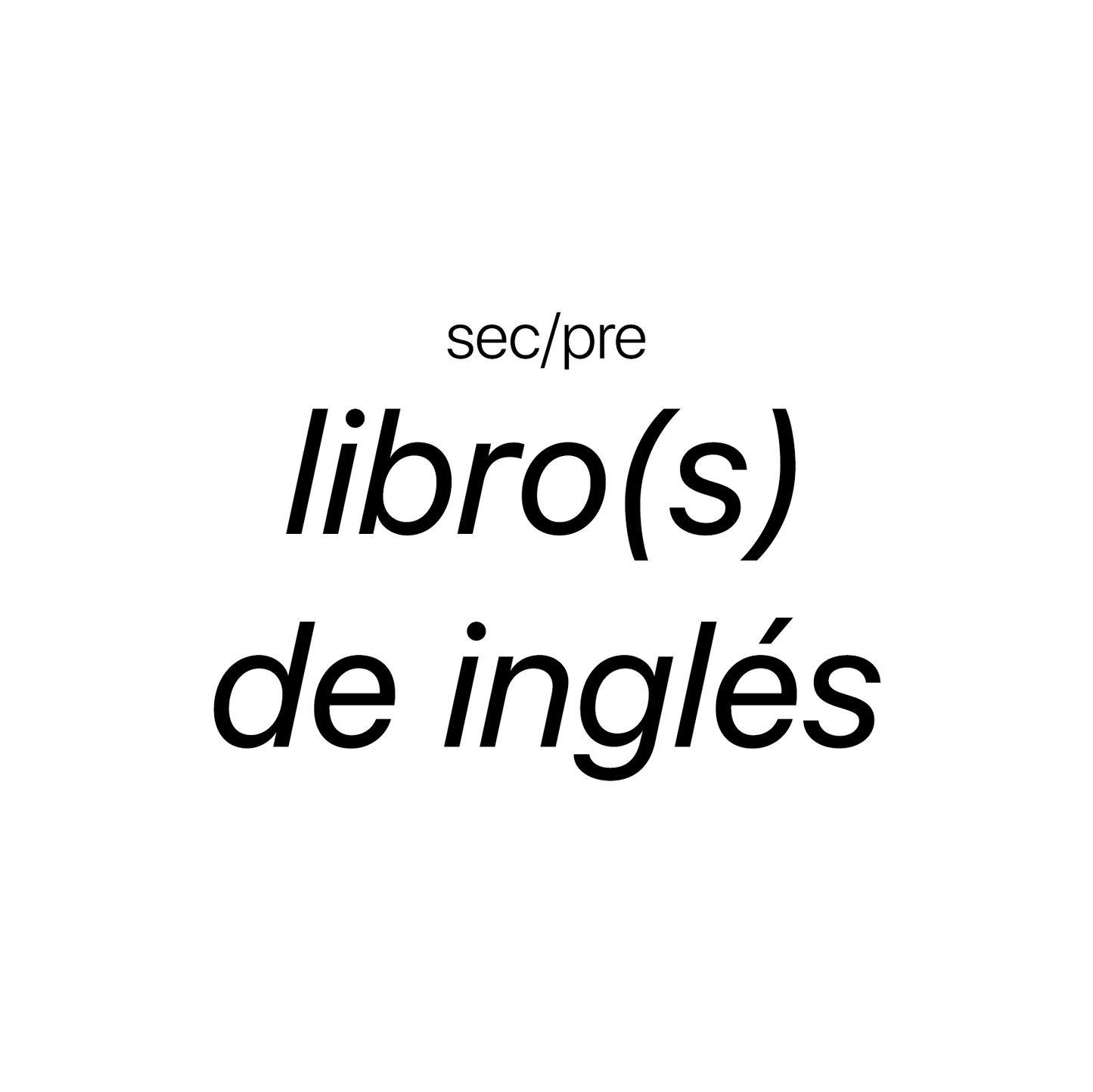 Libro(s) de inglés